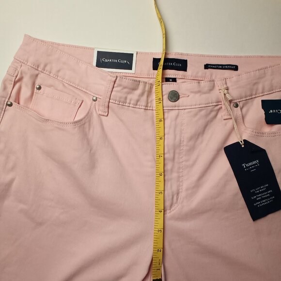 NWT Charter Club Jeans Size 16 Lexington Straight High Rise Misty Pink - Picture 10 of 12